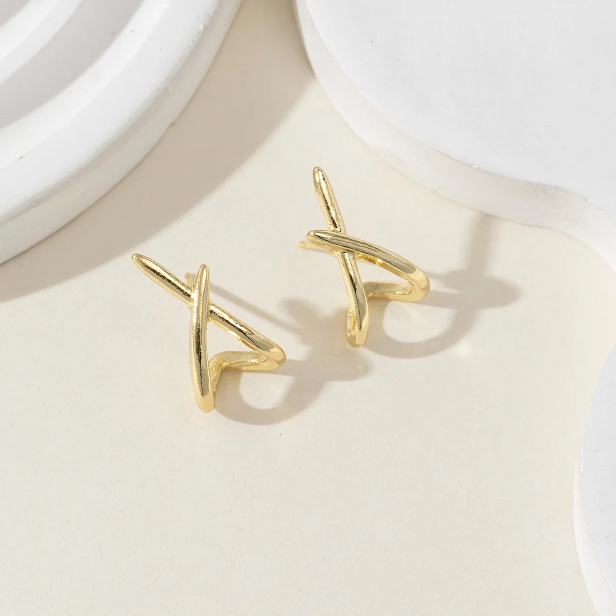 Minimalist Cross Stud Earrings