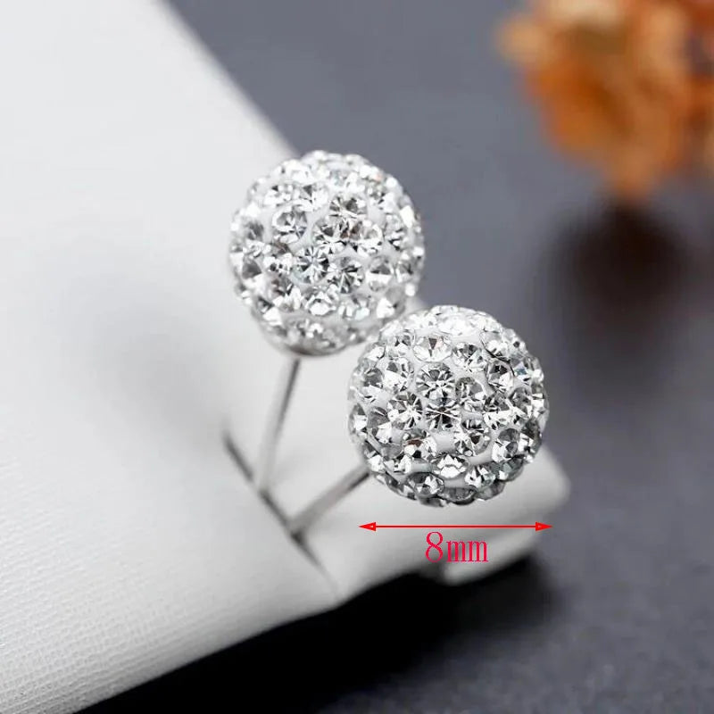 925 Silver Crystal Heart Drop Earrings