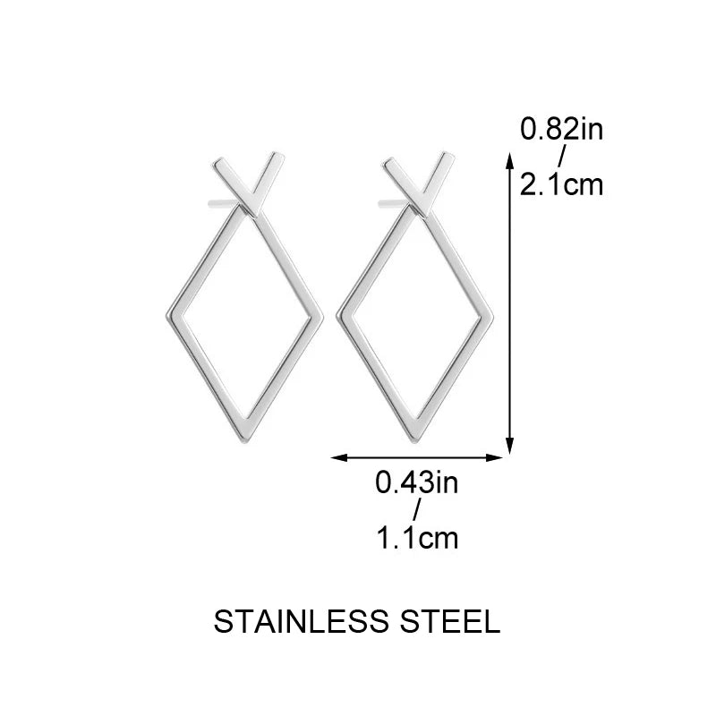 Retro Geometric Stud Earrings