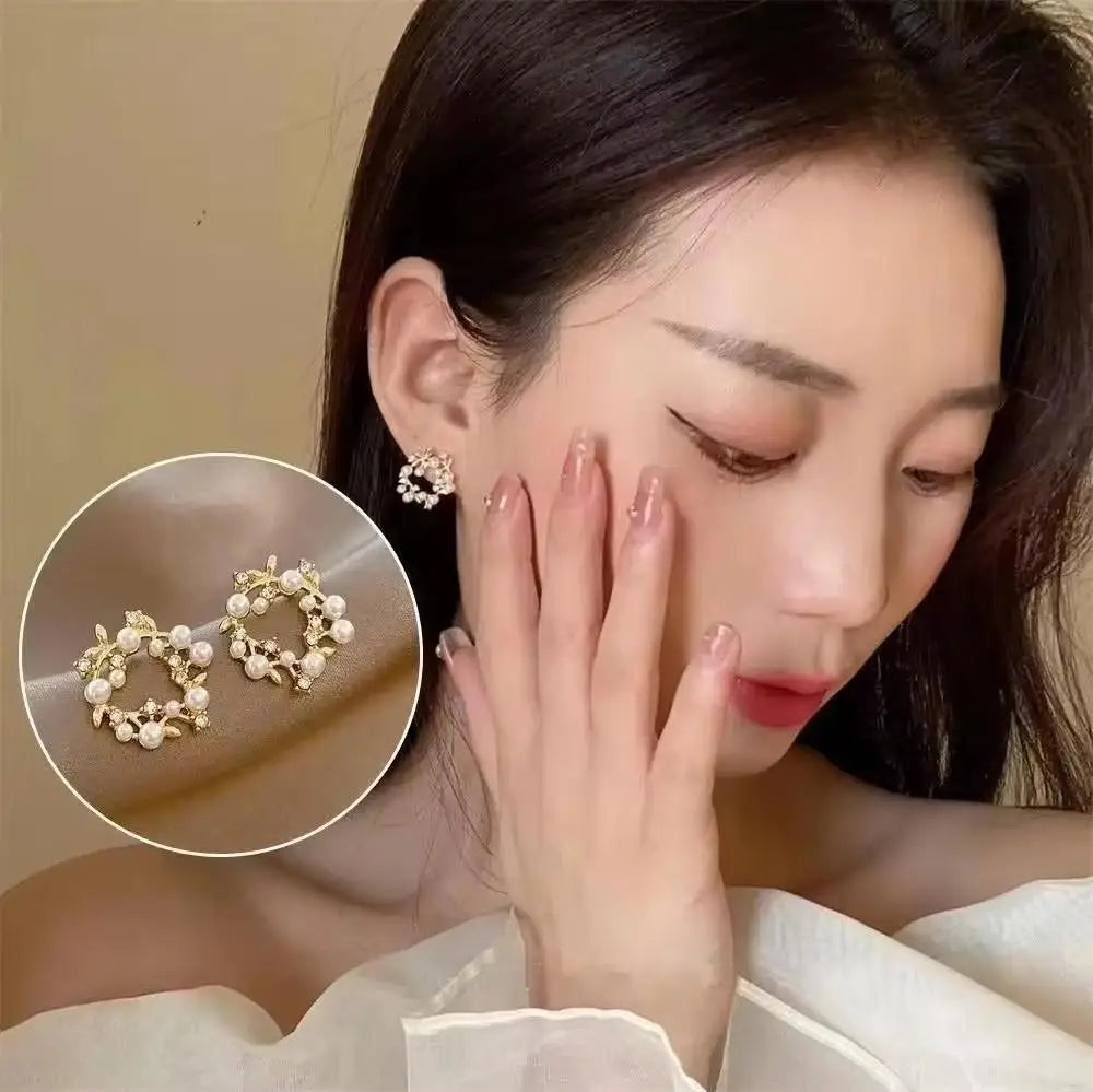 925 Silver Crystal Heart Drop Earrings