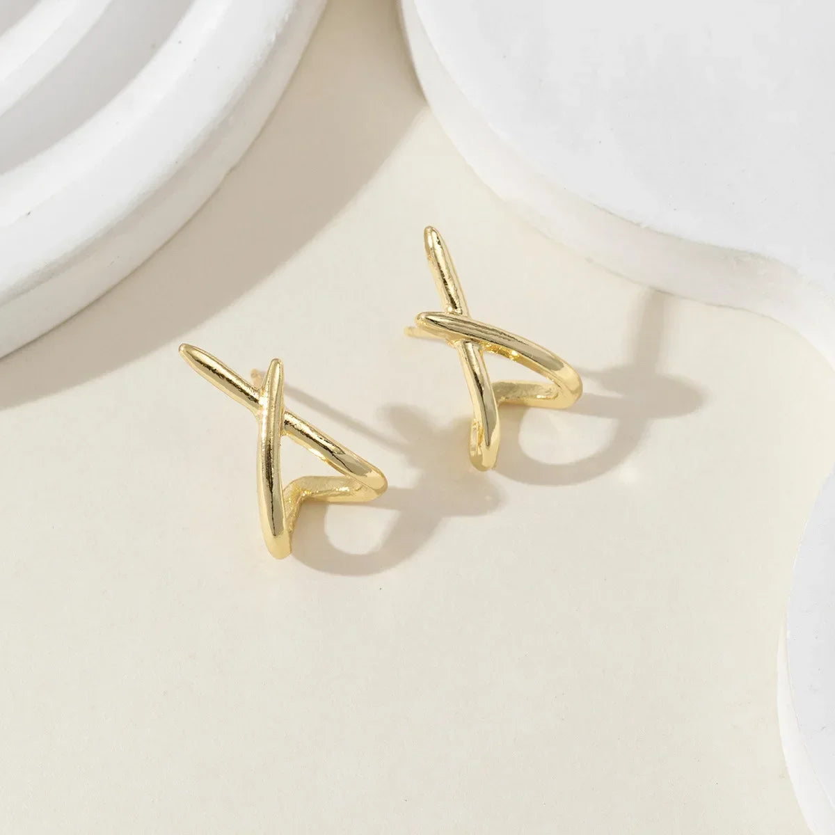 Minimalist Cross Stud Earrings
