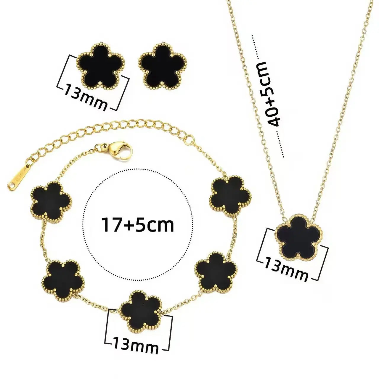 Five-Leaf Flower Jewelry Set