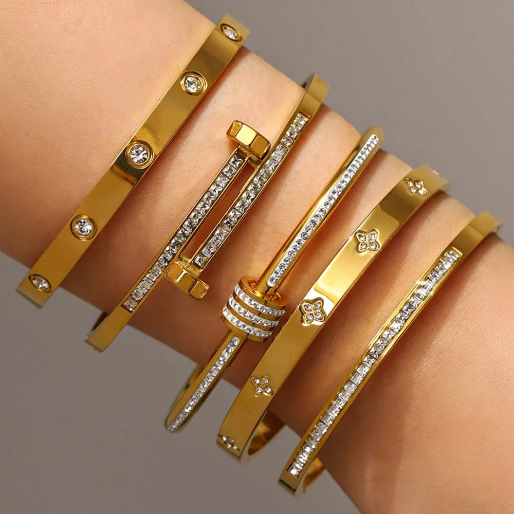 Titanium Steel Stacked Bracelets