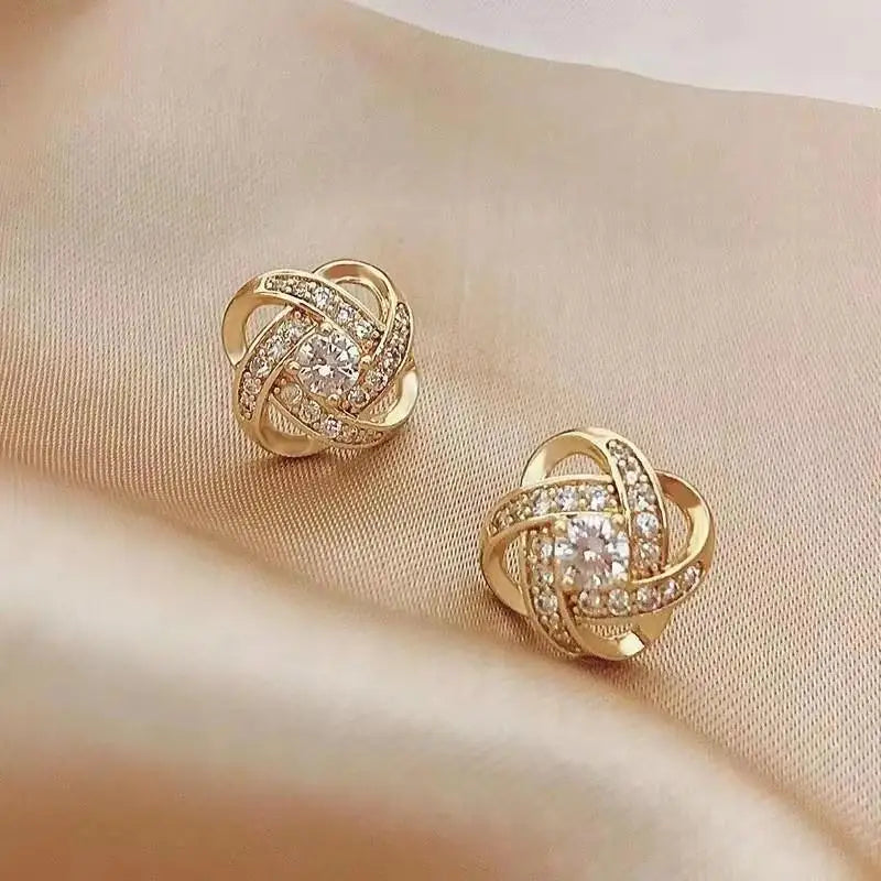 925 Silver Crystal Heart Drop Earrings