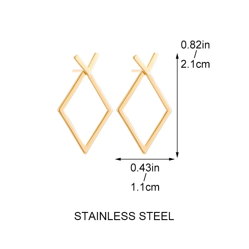 Retro Geometric Stud Earrings