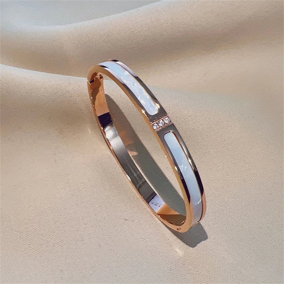 Zirconia Inlaid Stackable Bracelets