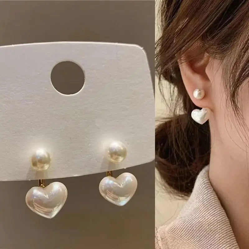 925 Silver Crystal Heart Drop Earrings