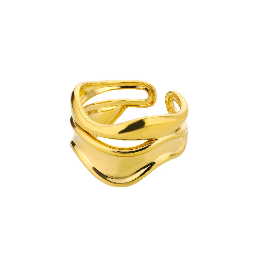 316L Gold Tone Statement Rings