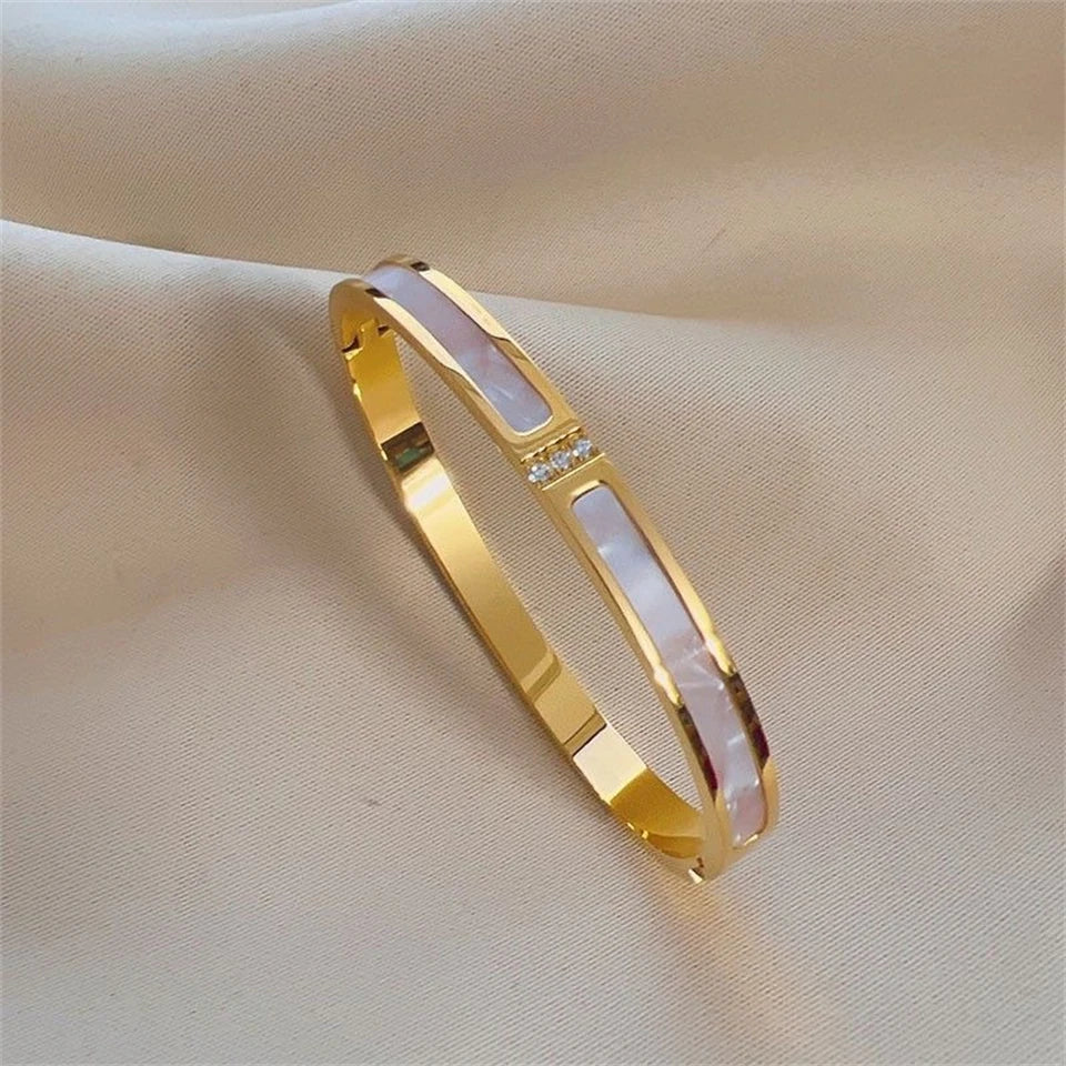 Zirconia Inlaid Stackable Bracelets
