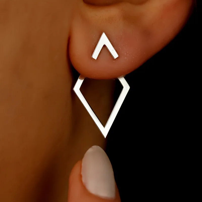 Retro Geometric Stud Earrings