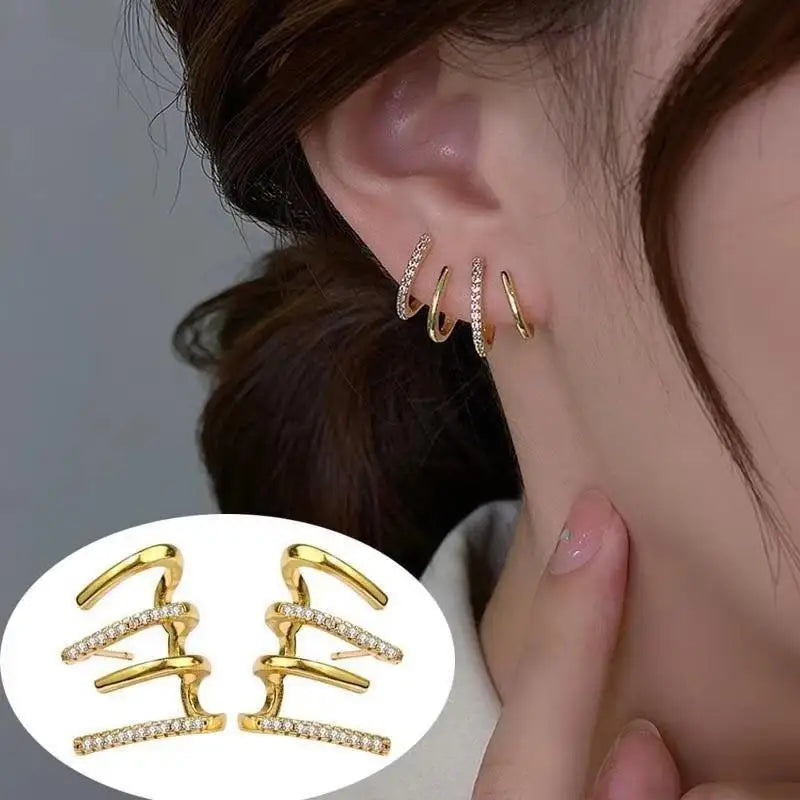 925 Silver Crystal Heart Drop Earrings