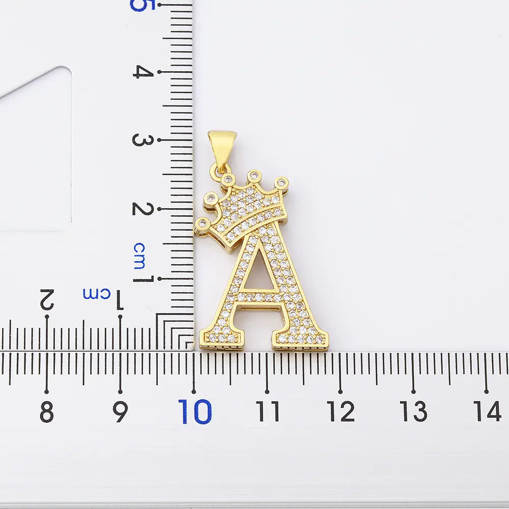 Luxury Zirconia Initial Crown Necklace